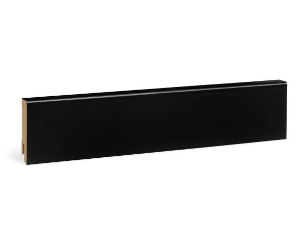 Modern MDF Sockelleiste schwarz foliert RAL9005 (16x58mm)